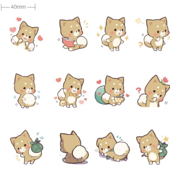 Kawaii Shiba Inu Stickers - Picture 10 of 10
